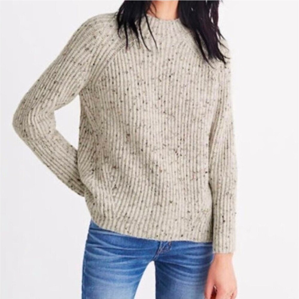 Madewell Donegal Northfield Mockneck Sweater Cream Medium